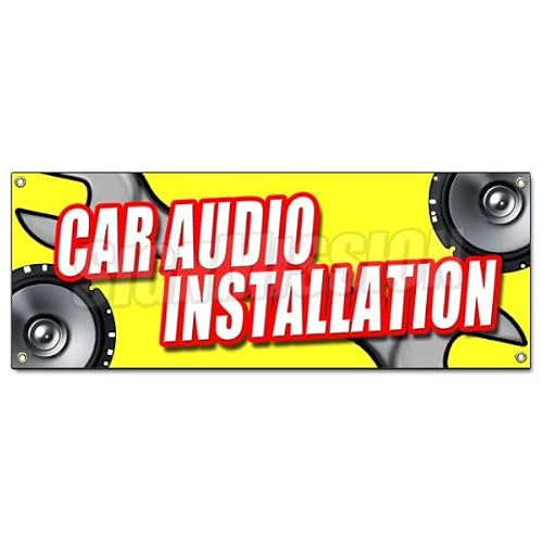 CAR Audio Installation Banner Sign Stereo Speakers Repair amps auto