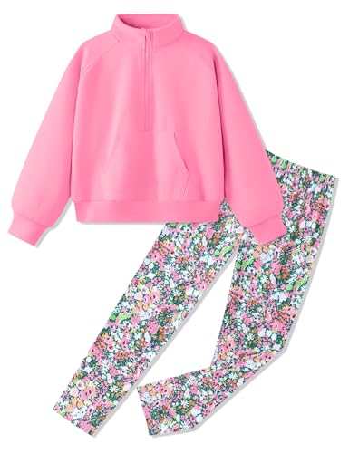 Image of Girls Clothes 2Pcs Outfit Set with Zip-up Top and Trendy Printed Pants Teen Girl Clothes 6-14Y