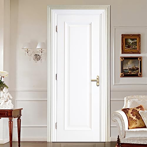 Adesivi Per Porte Interne 3D Moderno 77X200Cm Bianco - Vinile Impermeabile Fai Da Te Per Decorazioni Casa - Decalcomanie Per Porte