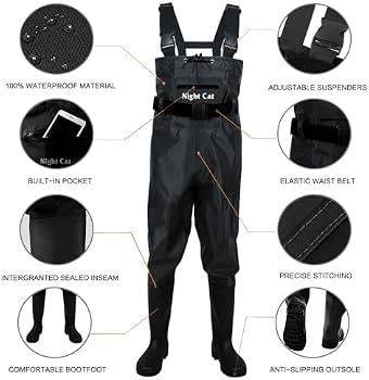Waders de pêche PVC Grossier Pluie Hanche Échassier Étanche Boot Chasse