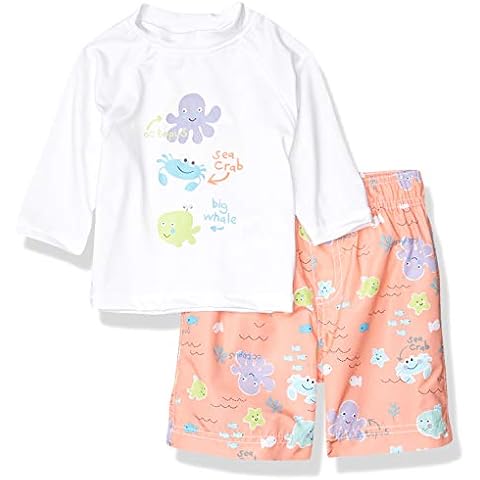 Wippette Baby Boys' Two Piece Printed Rashguard Sets Rash Guard, Soft Peach, 24 Months Cover