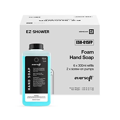 Image of Eversoft Foam Hand Soap Refill Cartridge, Pack of 6 x 300ml (10.0 oz), ESO-015FP