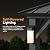 Modern Shade The Horizon Hard Top Gazebo 12' x 14' with 4 LED Lights, Permanent Hardtop Gazebo with Galvanized Steel Double Roof, Metal Gazebo with Decor Hooks, Mosquito Nettings for Patio, Black
