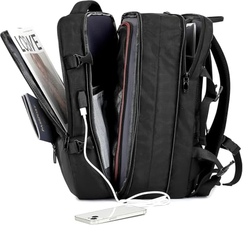 Mochila de Viagem Expansível Grande para Notebook – Executiva, Antifurto, Impermeável, com Cadeado e USB – Ideal para Avião, Trabalho e Faculdade