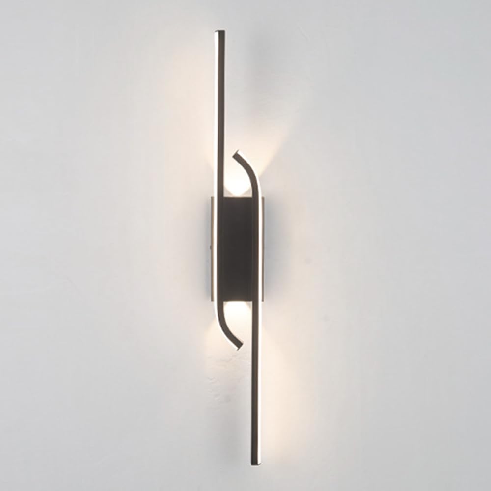 JYBNBBE Modern Wall Sconce Lights for Indoor Black LED Linear Wall Lamp 4000K Neutral Light for Living Room Aluminum for Bedroom Living Room Hallway Stairway Style