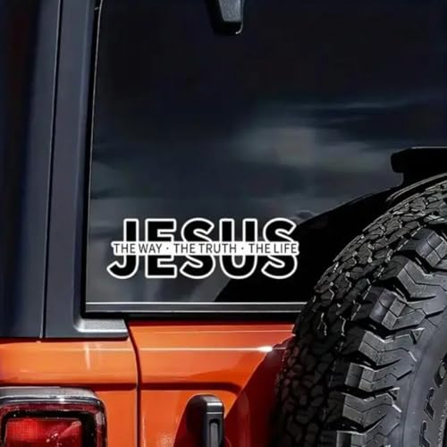 Jesus-The Way The Truth The Life Christian Vinyl Decal Car Sticker, Inspirational Bible Verse...