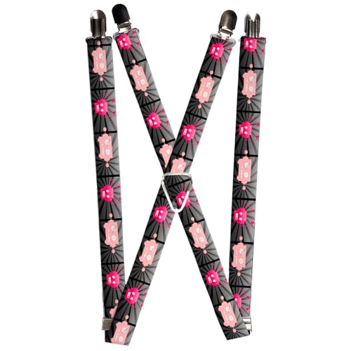 Tirantes Hot Beat Bot Rosa accesorios de moda elásticos y ajustables de adulto