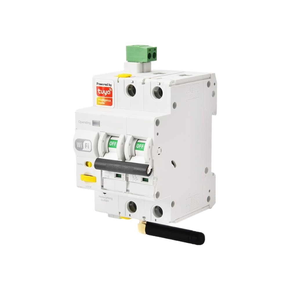 gloca Interruttore Magnetotermico Wi-Fi Smart Con App Tuya Smart Riarmo Automatico Tramite APP 3M 2P 16A 220V