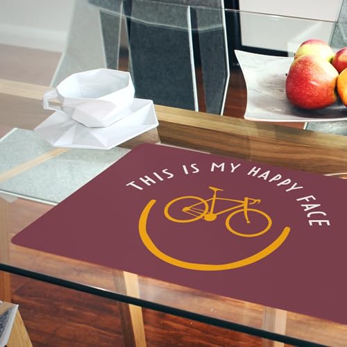 Set de table rouge vélo lot de 4 grands napperons souples en liège - 6