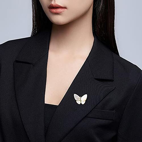 Image of GBAHFY Butterfly Pearl Brooch Gold Elegant Bridal Vintage Style Pins Wedding Banquet Anniversary Brooch for Women
