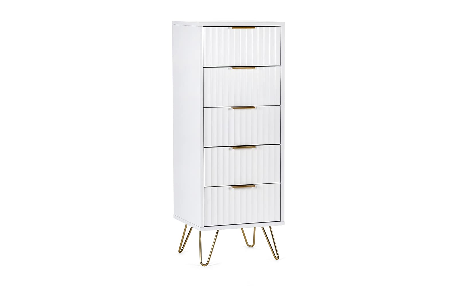 Julian Bowen Murano 5 Drawer Tallboy - White Chests