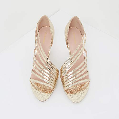 Image of shoexpress Women's Textured Strap Sandals with Stiletto Heels