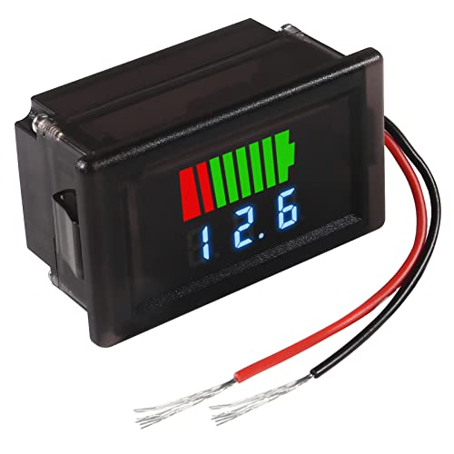 Image of 2pcs Battery Voltage Monitor, 2 in 1 Universial Battery Status Monitor 12V-60V, Waterproof Red Display LED Tester Voltmeter.