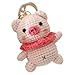 Porte-clés animaux tricotés panda, cochon, tigre et ours en peluche, accessoire de décoration pour sac à dos, cochon, Taille Unique