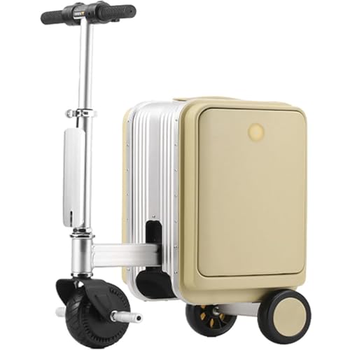 Valises intelligentes à Scooter électriques de 20L, Bagages à Main, valises à Scooter pour Adultes, Bagages à Monter pour Adultes. (Yellow)