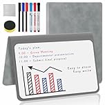 Whiteboard A5 Grey Small Whiteboard Notebook Mini Desk White Board with Erasable Pens Dry Erase to do List White Board for School Office Supplies Desk Accessories