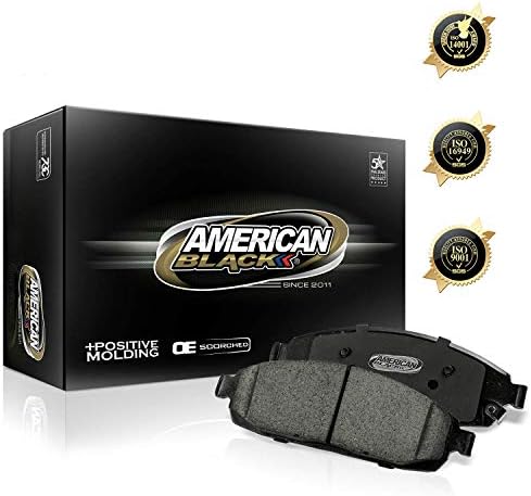 American Black ABD967M Professional Semi-Metallic Rear Disc Brake Pads Set Compatible With 2004 Dodge Ram 1500 / Durango/Aspen & Others - OE Premium Quality - PERFECT FIT, QUIET & DUST FREE