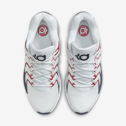 Nike Tênis de basquete KD17 (FJ9487-101, branco/vermelho universitário), Branco/vermelho universitár