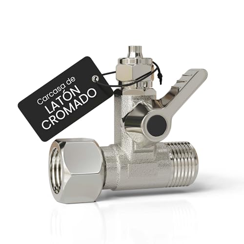 smardy Válvula de Cierre 3/8' – adaptador en T 3/8 x 3/8 x 1/4' para conectar 2 dispositivos – para frigorífico SBS, ósmosis inversa y filtro de agua – sin junta