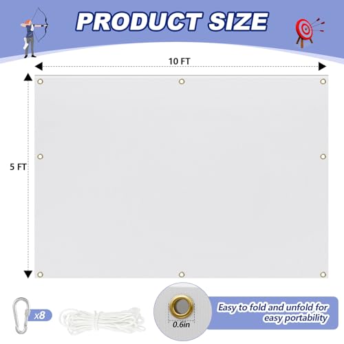 Image of Silipull Archery Backstop Netting Heavy Duty with Rope and Hooks Slingshot Archery Net for Backyard Shooting Accessories