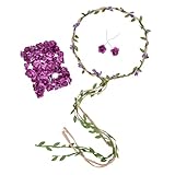 DDazzling Flower Crown Floral Wreath Headband Floral Garland Headbands photo props (Purple)