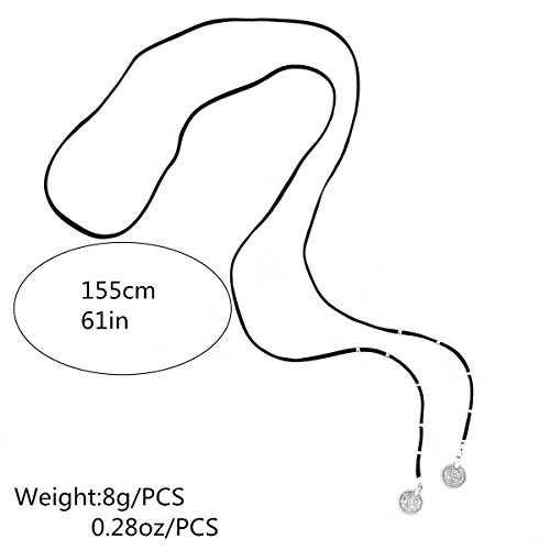 Kercisbeauty Boho Brown Wrap Velvet Choker Long Chain Tassels Necklace for Women (Brown)3