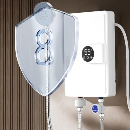 Chauffe-eau électrique mural 5500W compact avec écran LCD pour douche