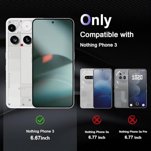 Image of Case for Nothing Phone 3, Military Grade Drop Protection Phone Case, Yellowing Resistant, Anti-Scratch Hard PC Back, Shockproof Hard Ultra-Thin Protective Cover, Clear