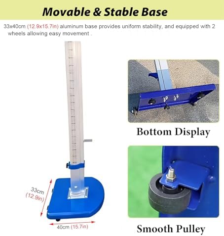 Track and Field Jumping Equipment Stand, High Jump Standards with Moveable Base, Sports Day and Gym Class Training Posts for Students