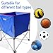 ASENVER Large Capacity Basketball Collecting Cart Portable Volleyball Hopper Removabale Ball Storage Caddy with Lockable Wheels