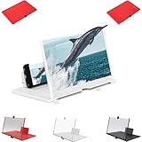 Handy vergrößerungs Bildschirm, 2026 10-18zoll Bildschirmvergrößerung klarem Display, Ausziehbarer Bildschirmverstärker für Handys zum Ansehen von Filmen und Videos (White, 12in)