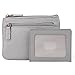 Julia Buxton Card Case with Zipper, ID Windows, RFID Blocking, Card Slots & Key Ring, Compact Coin & Card Holder, Grey