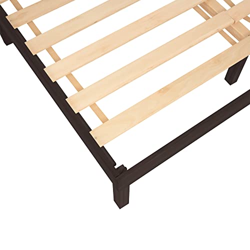 Naomi Home Lucia 14 Inch Solid Wood Platform Bed Full Bed Frame, Pine Wood Full Platform Bed Frame, No Squeak Bed Frame, Bed Frame Full Size, No Box Spring Needed, Sturdy Bed Frame - Espresso #TOP6