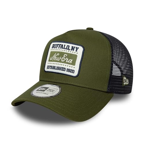 New Era NE Patch A-Frame Trucker Cap Olivgrün - One-Size
