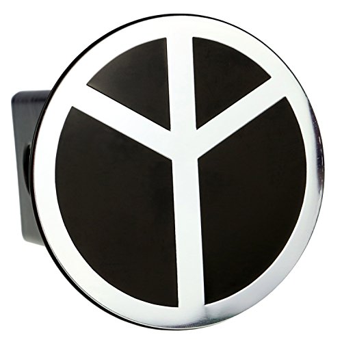 Everhitch Metal Embossed Emblem On Metal Trailer Hitch Cover (Fits 2" Receivers, Chrome Peace) #TOP24