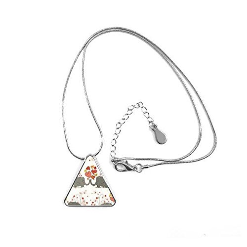 Collier éléphants amoureux de la Saint-Valentin, pendentif triangle original
