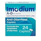 Imodium A-D Anti-Diarrheal Caplets with 2mg Loperamide Hydrochloride for Fast Acting Diarrhea Symptom Relief On the Go in Travel Size Caplets for Kids 6+ and Adults, 24 Ct