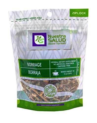 Nuestra Salud Borraja Borage Herbal Infusion Tea All-Natural Traditional (35g) 100% Natura Dried Herb. Zip-Lock - Image 2