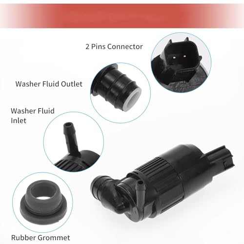 Bomba de limpiaparabrisas para Ford Taurus 2008-2019 con ojal repuesto BA53-17664-AA 5