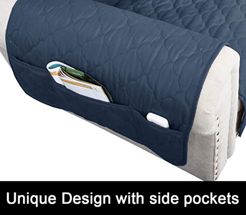 Chhkon Sofa Cover For Dog With Non-Slip 100% Waterproof Quilted Furniture Protector Sofa Slipcovers For Furniture Sofa, Pets For Leather Couch (Blue, 68'') #TOP5