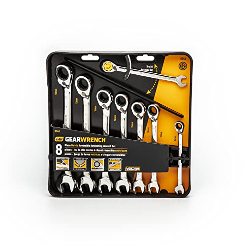 GEARWRENCH 8 Pc. 12 Pt. Reversible Ratcheting Combination Wrench Set, Metric - 9543 by GEARWRENCH - Image 9