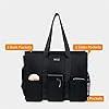 TOPDesign Utility Water Resistant Tote Bag with 13 Exterior & Interior Pockets, Top Zipper Closure & Thick Bottom Support, for Working Women, Teachers, Nurses, Accountants (Black) #2