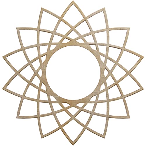 Image of Ekena Millwork 18 inchOD x 6 7 /8 inchID x 3 /8 inchT Eleanor Wood Fretwork Pierced Ceiling Medallion, Birch