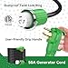 RVINGPRO 50 Amp Generator Cord 15FT and Power Inlet Box, Pre-Drilled 50 Amp Generator Inlet Box with Cord, NEMA 14-50P to SS2-50R Generator Cord Waterproof Combo Kit, ETL Listed