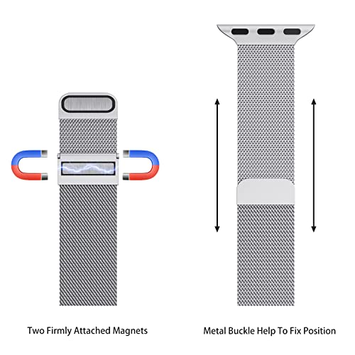 Tuocal Metal Upgraded Strap Compatible with Apple Watch Strap 42mm(Series 3/2/1) 44mm 45mm 46mm - Image 3