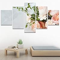 SIGNWIN 5 Panel Canvas Wall Art Modern Art Decorative Elements Dramatic Floral Multicolor Photography Single for Home Decorations Ready to Hang - 12