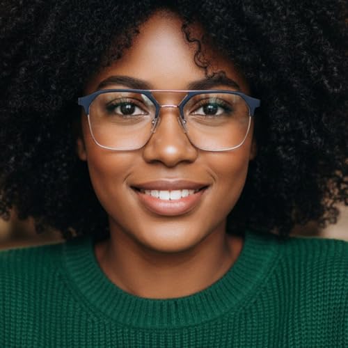 Image of GYNK Premium Square Computer Glasses for Men and Women, Anti-Fatigue Blue Light Blocking Eyewear for Digital Screen Protection