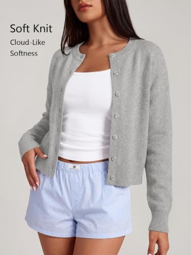 Image of Trendy Queen Cropped Cardigan Sweaters for Women Fall Fashion Clothes 2026 | Lightweight Knit Button-Down, Y2K Open-Front Layering Piece for Fall, Spring & Office Wear