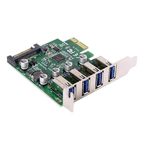 JSER, Scheda di espansione PCI Express a 4 Porte PCI-E a USB 3.0, 5 Gbps per Scheda Madre