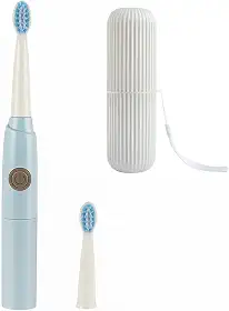 Escova de Dentes Elétrica com Porta Estojo de Viagem e Cabeça Extra Limpeza Profunda Cerdas Macias Design Ergonômico e Portátil para Higiene Bucal Completa Original